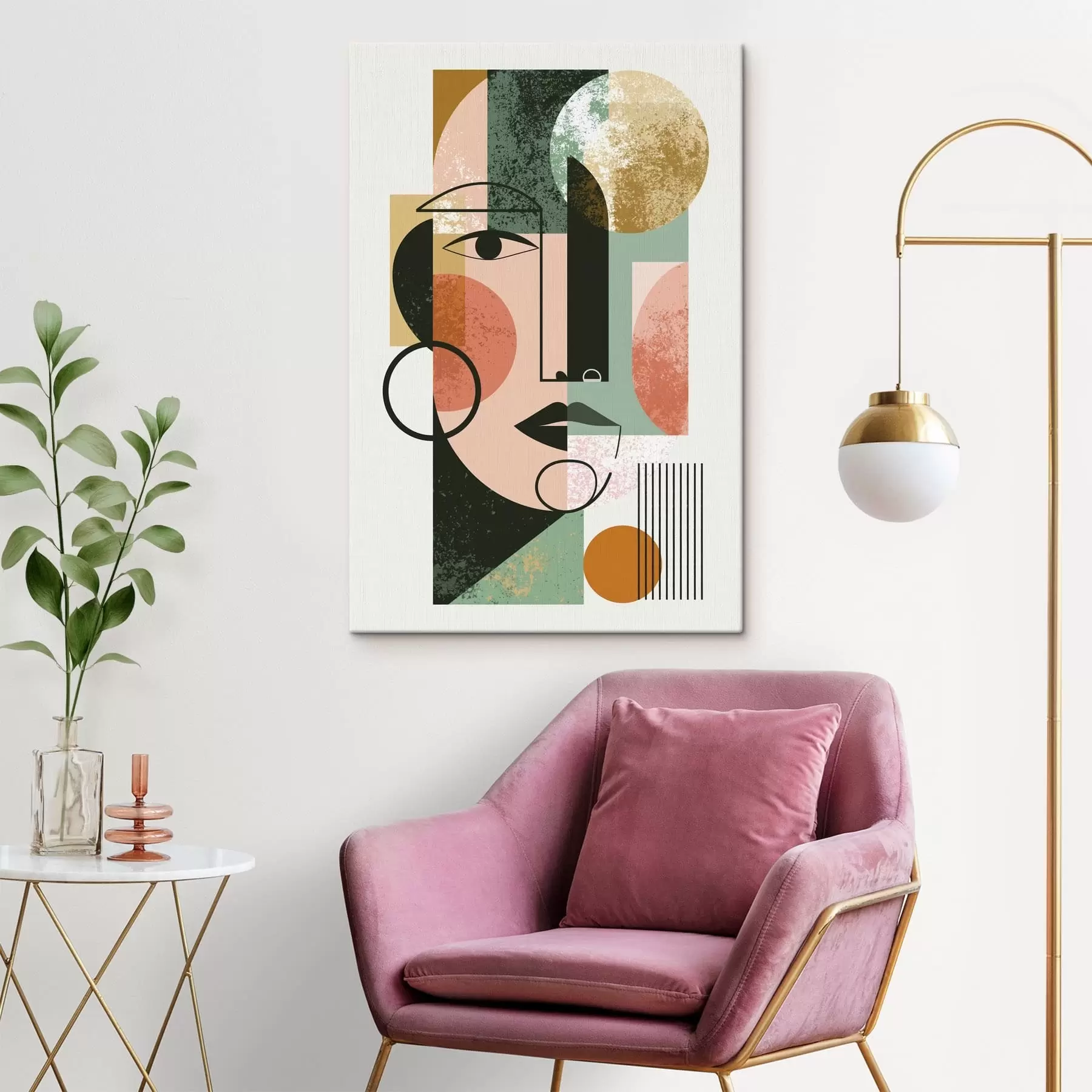 Tablouri Portret abstract cu forme geometrice s49341