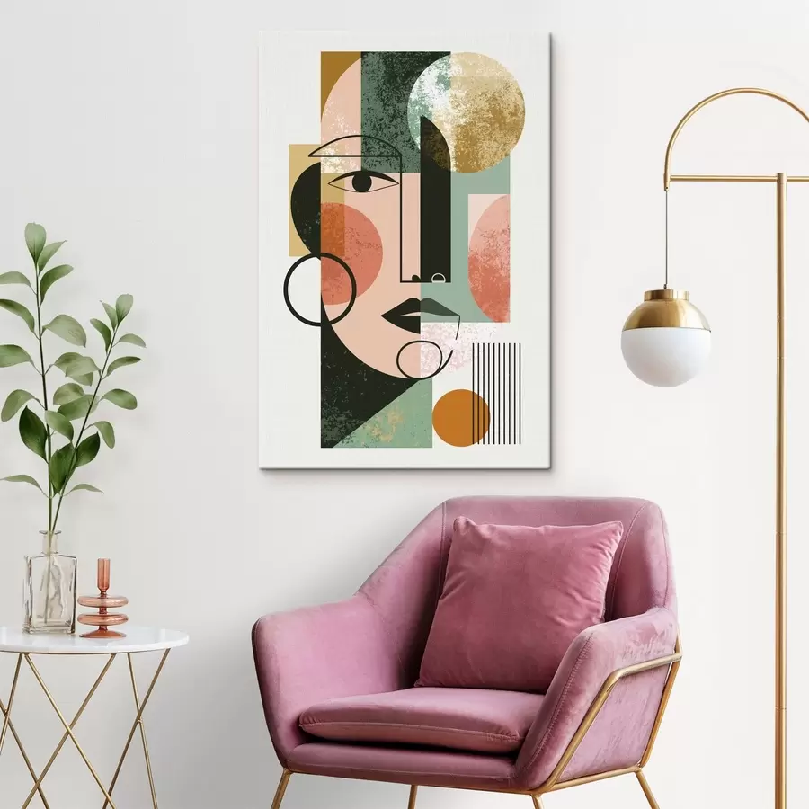 Tablouri Portret abstract cu forme geometrice s49341