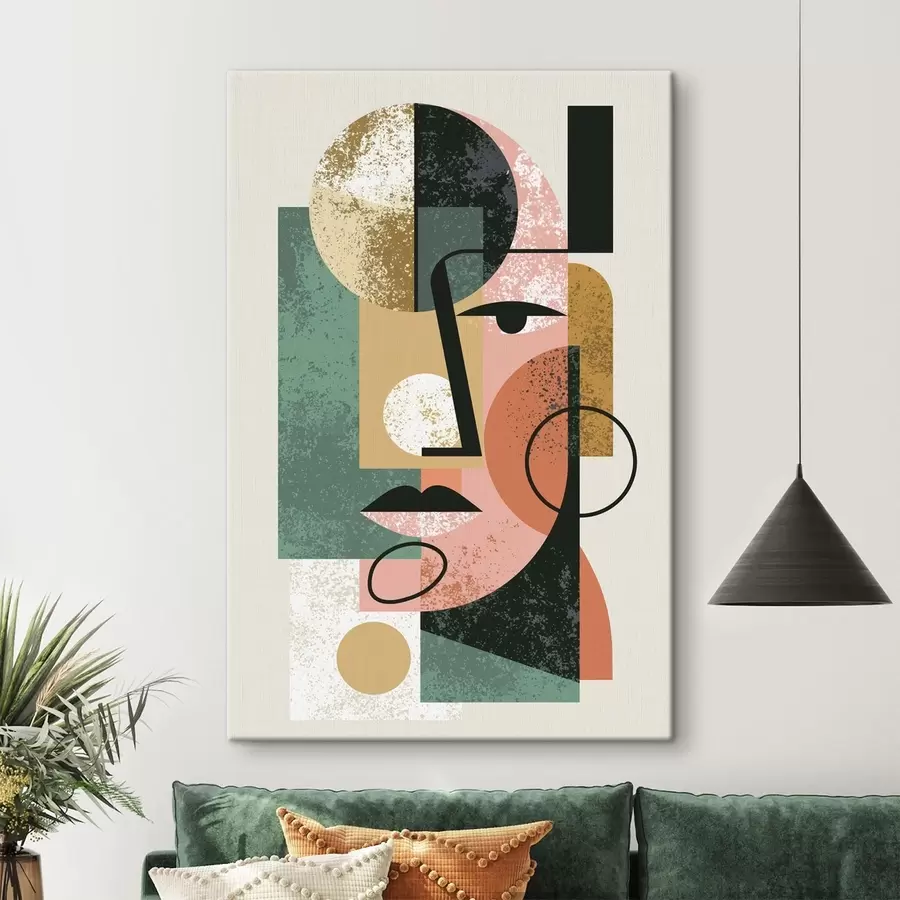 Tablouri Portret abstract cu forme geometrice s49342