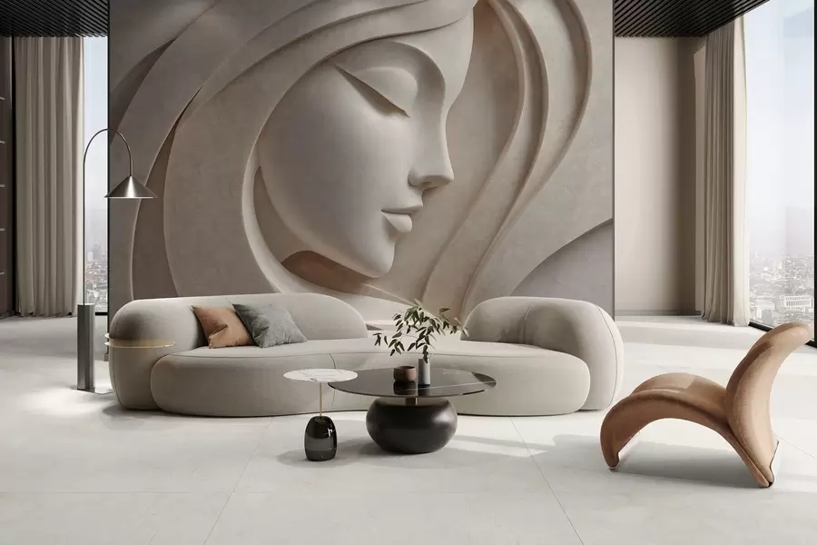 fototapet Un profil feminin în stil basorelief w05569