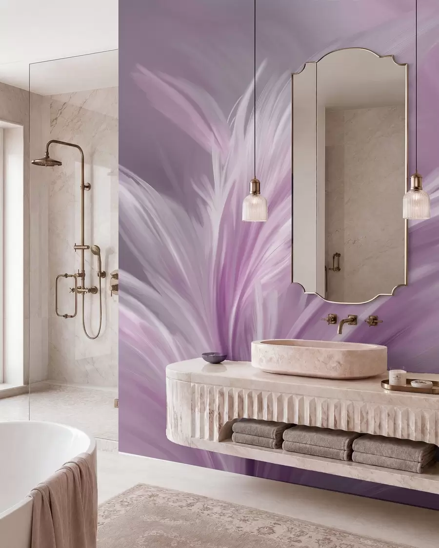 fototapet Pene elegante în nuanțe de violet w05658v2