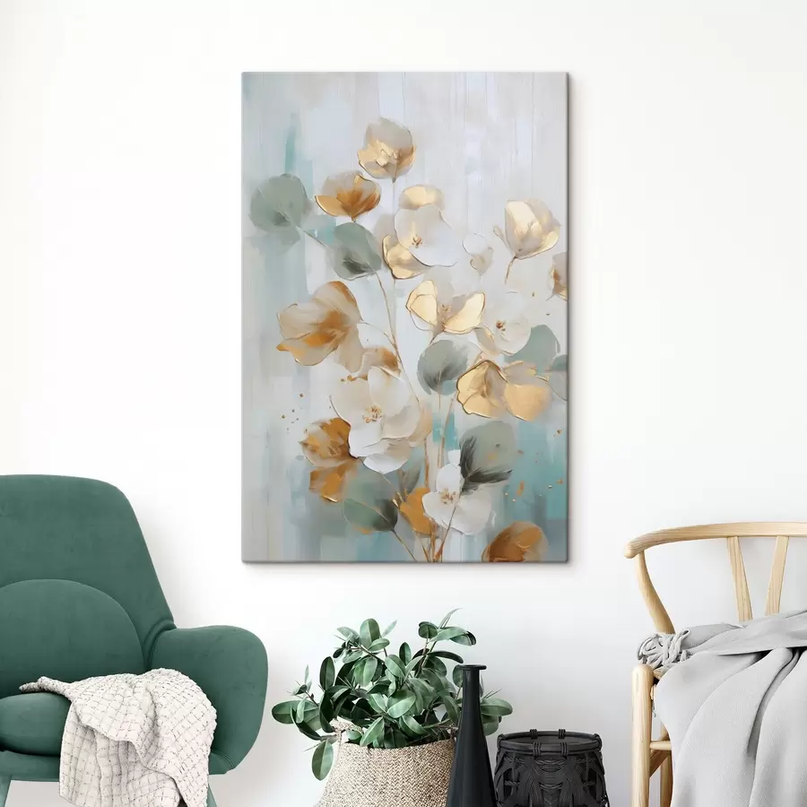 Tablouri Ramuri abstracte cu frunziș redat în stil pictural s49399