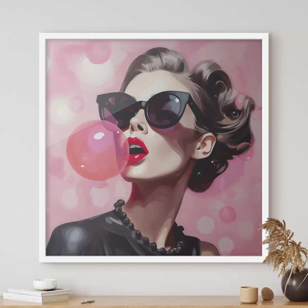 Poster Ilustrație care imită o fată cu ochelari de soare f49385