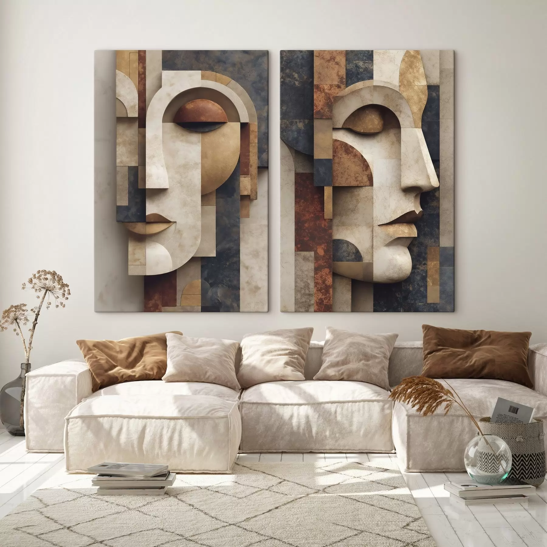 Tablouri Ilustrație abstractă cu un chip plat m30557
