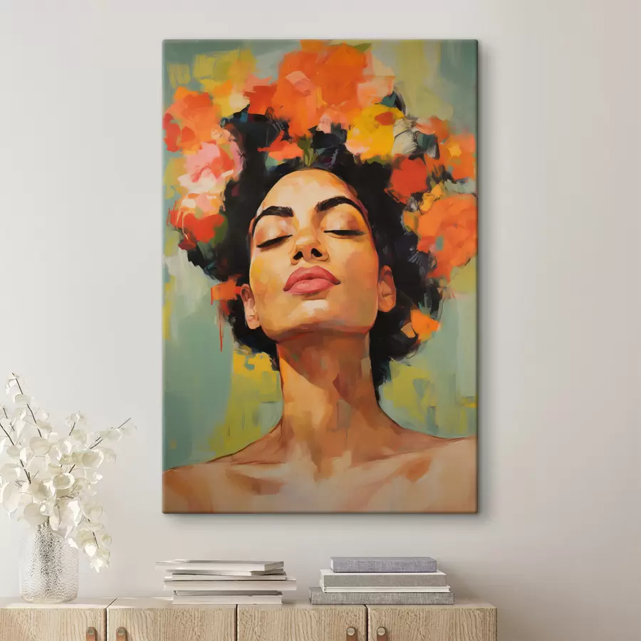 Tablouri Femeie cu flori s49443