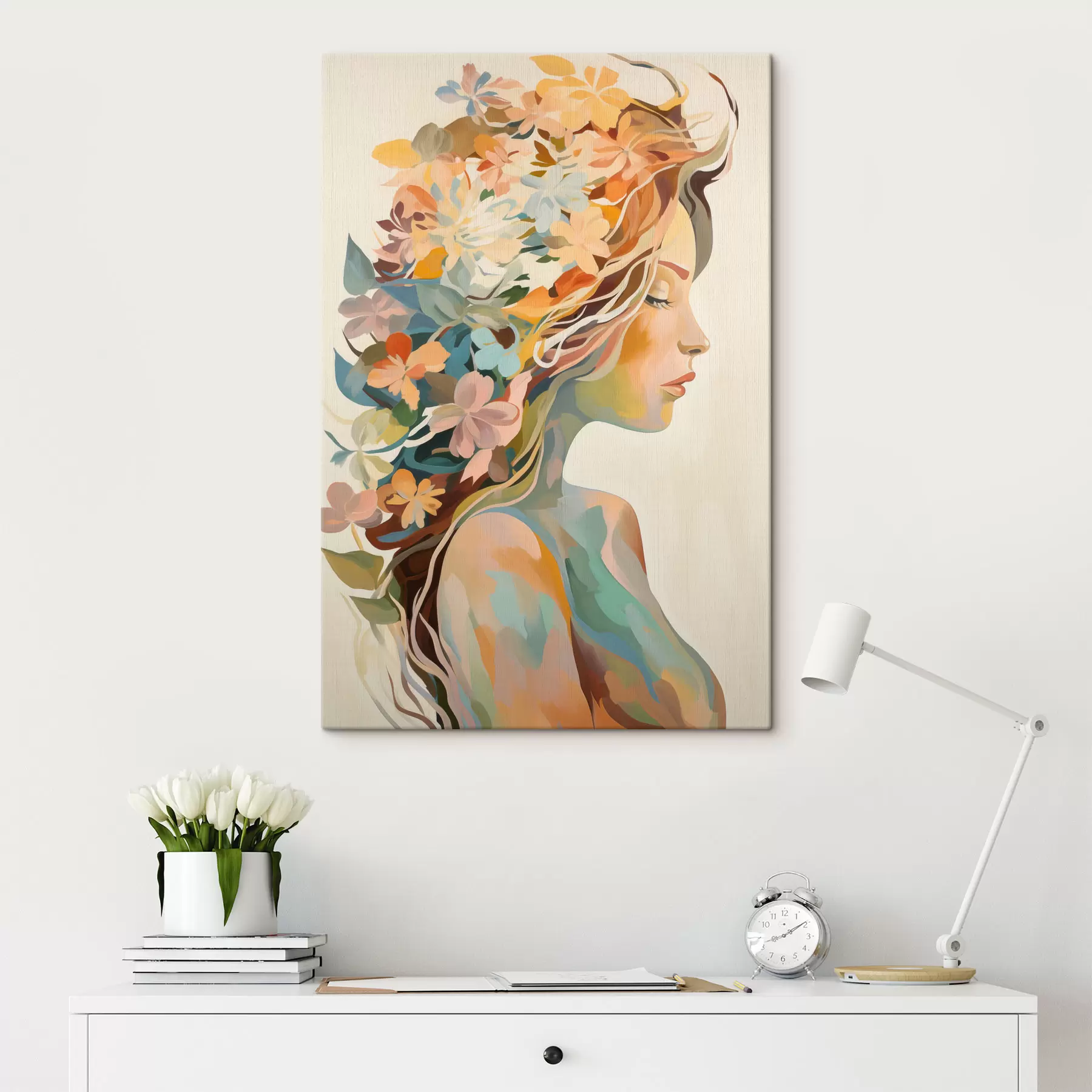 Tablouri Femeie cu flori s49451