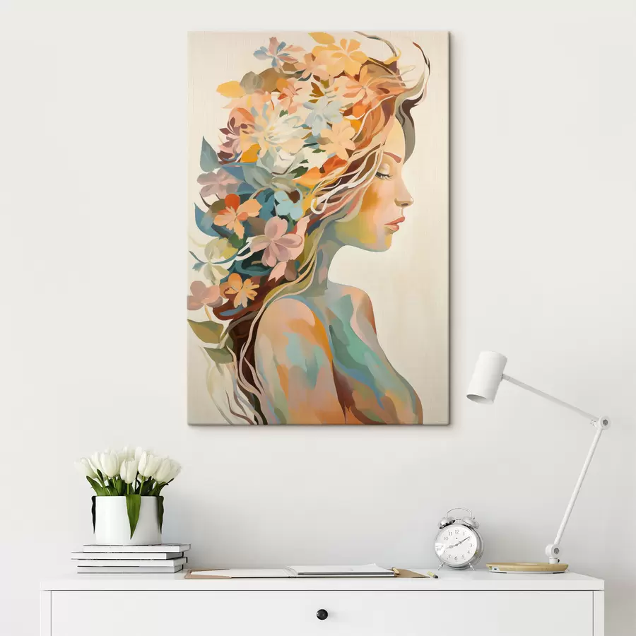 Tablouri Femeie cu flori s49451