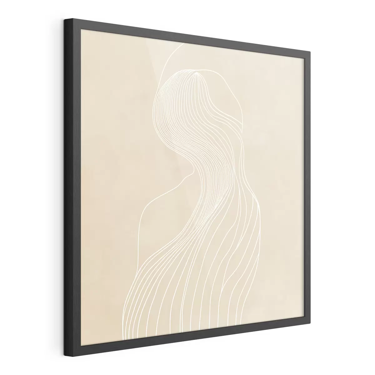 Poster Siluetă feminină abstractă, conturată cu linii albe, în stil minimalist f48875