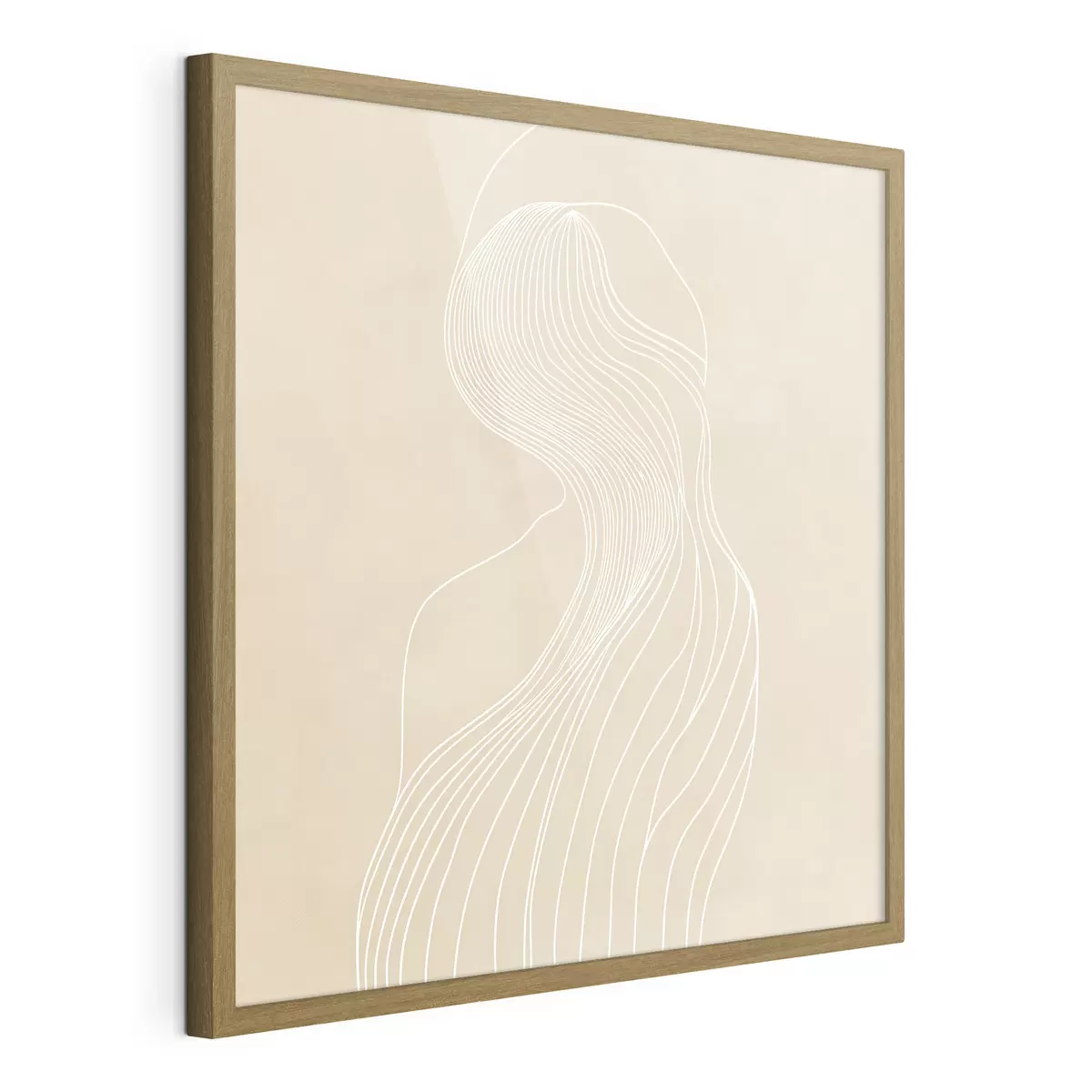 Poster Siluetă feminină abstractă, conturată cu linii albe, în stil minimalist f48875