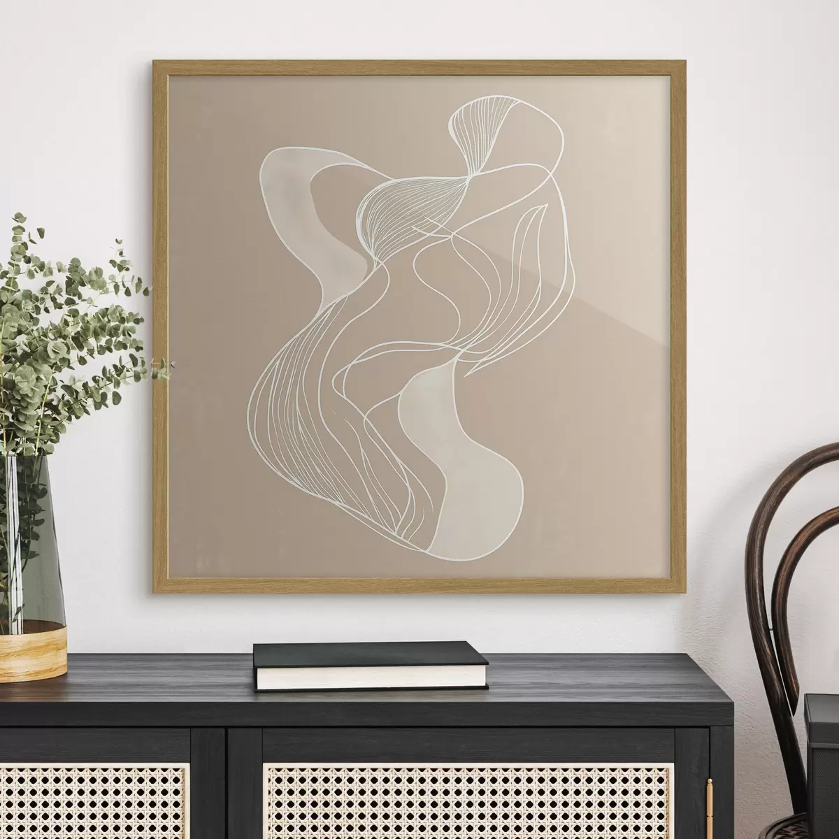 Poster Motiv abstract elegant, format din linii subțiri, în stilul artei contemporane f48876