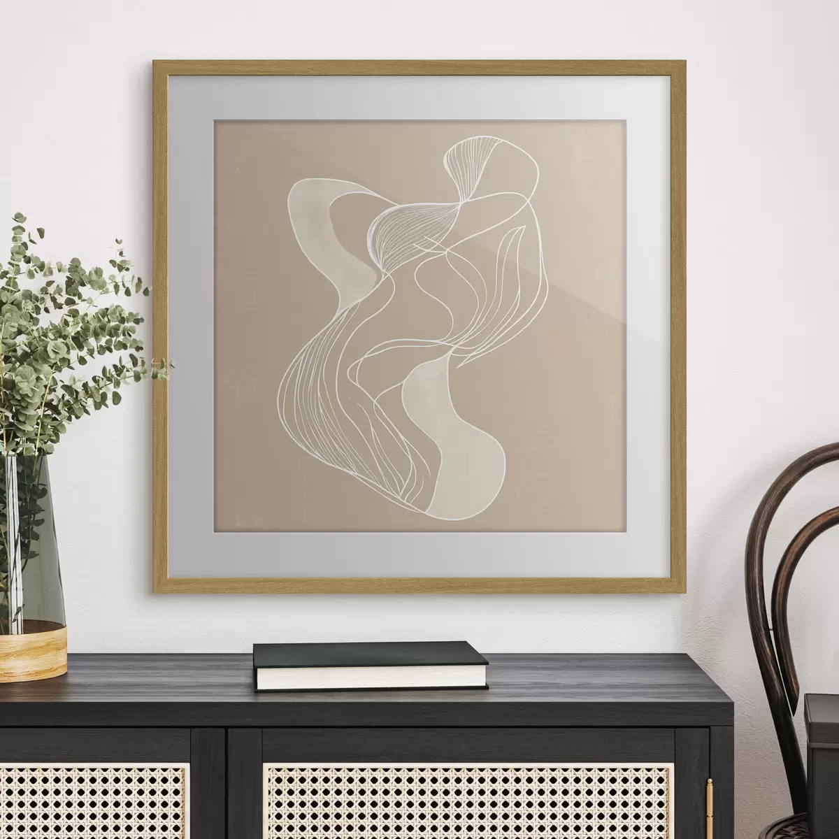 Poster Motiv abstract elegant, format din linii subțiri, în stilul artei contemporane f48876