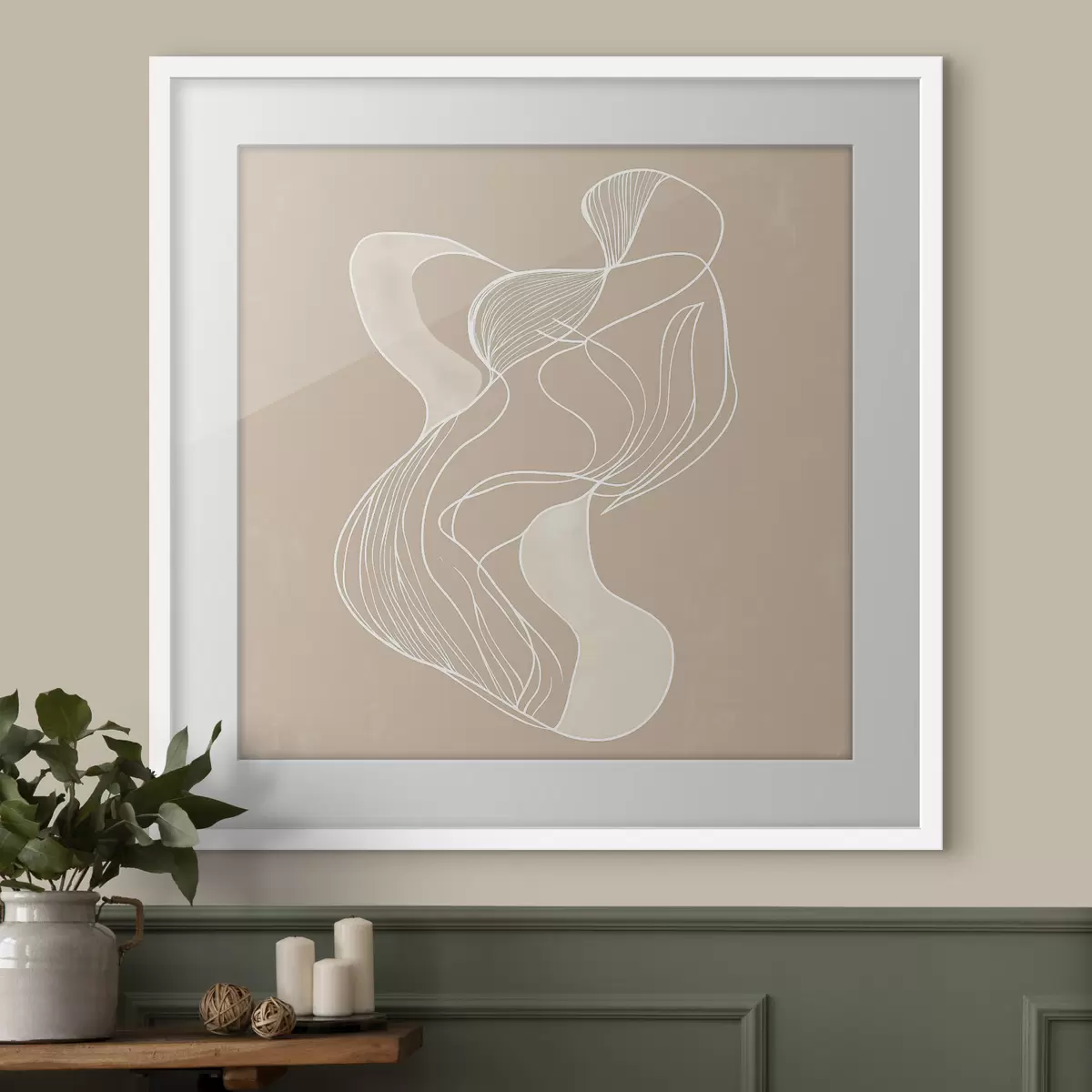 Poster Motiv abstract elegant, format din linii subțiri, în stilul artei contemporane f48876