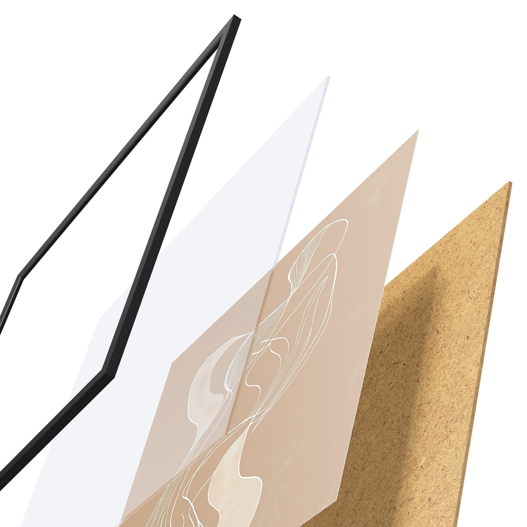 Poster Motiv abstract elegant, format din linii subțiri, în stilul artei contemporane f48876