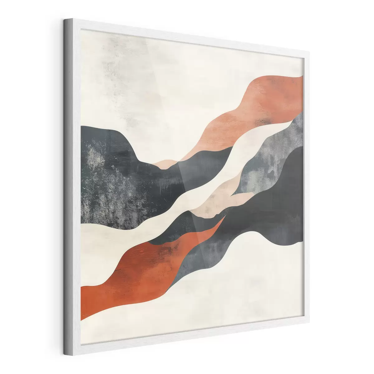 Poster Peisaj abstract ondulat, într-o paletă cromatică contrastantă de teracotă și albastru închis f48881