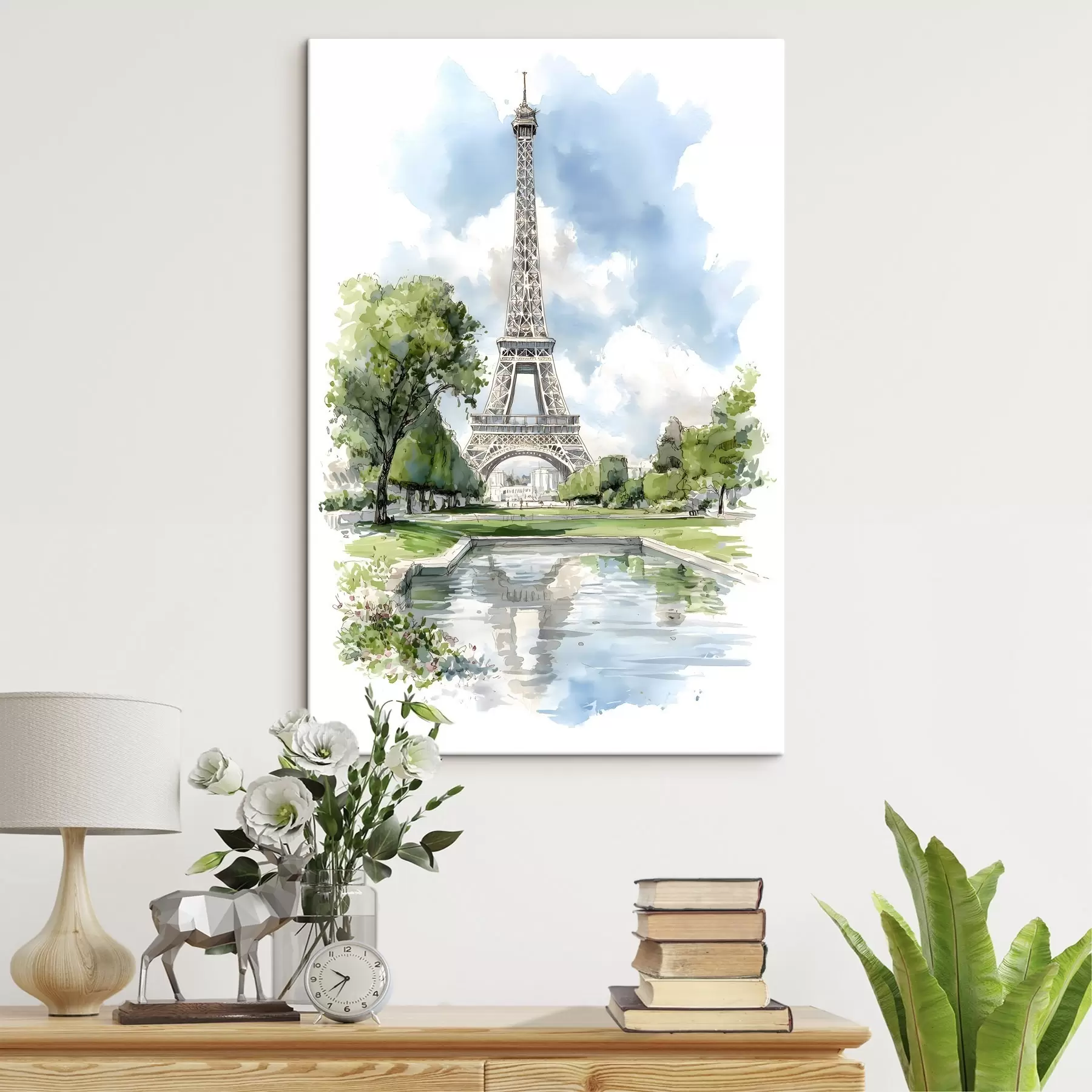 Tablouri Turnul Eiffel în stil acuarelă s49424