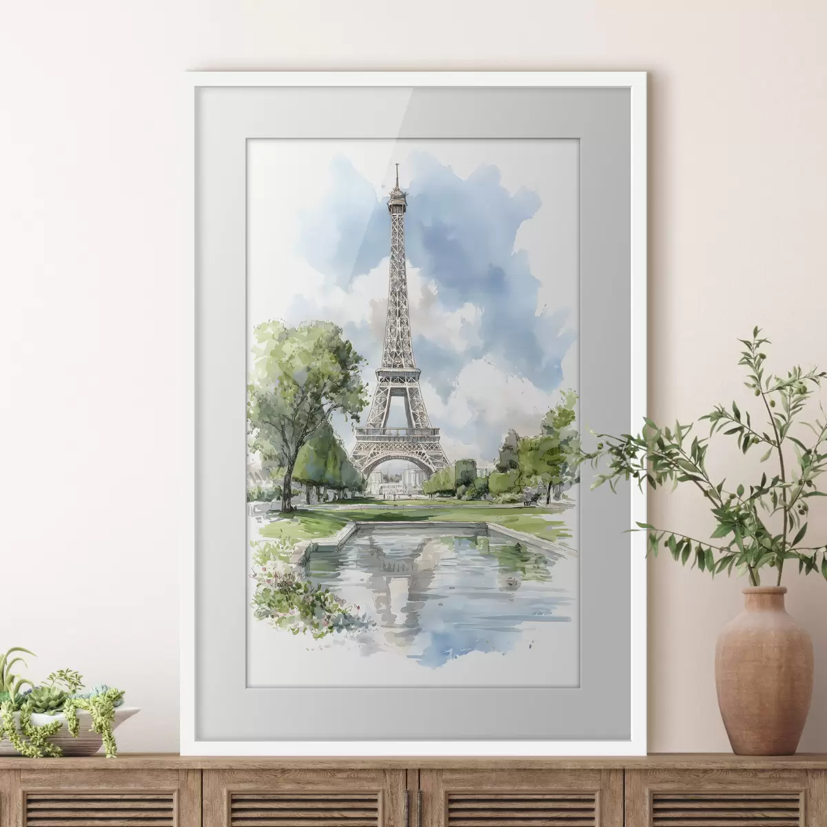 Poster Turnul Eiffel în stil acuarelă f49424