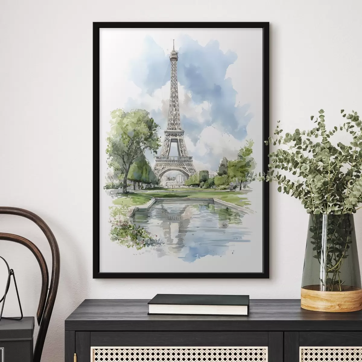 Poster Turnul Eiffel în stil acuarelă f49424