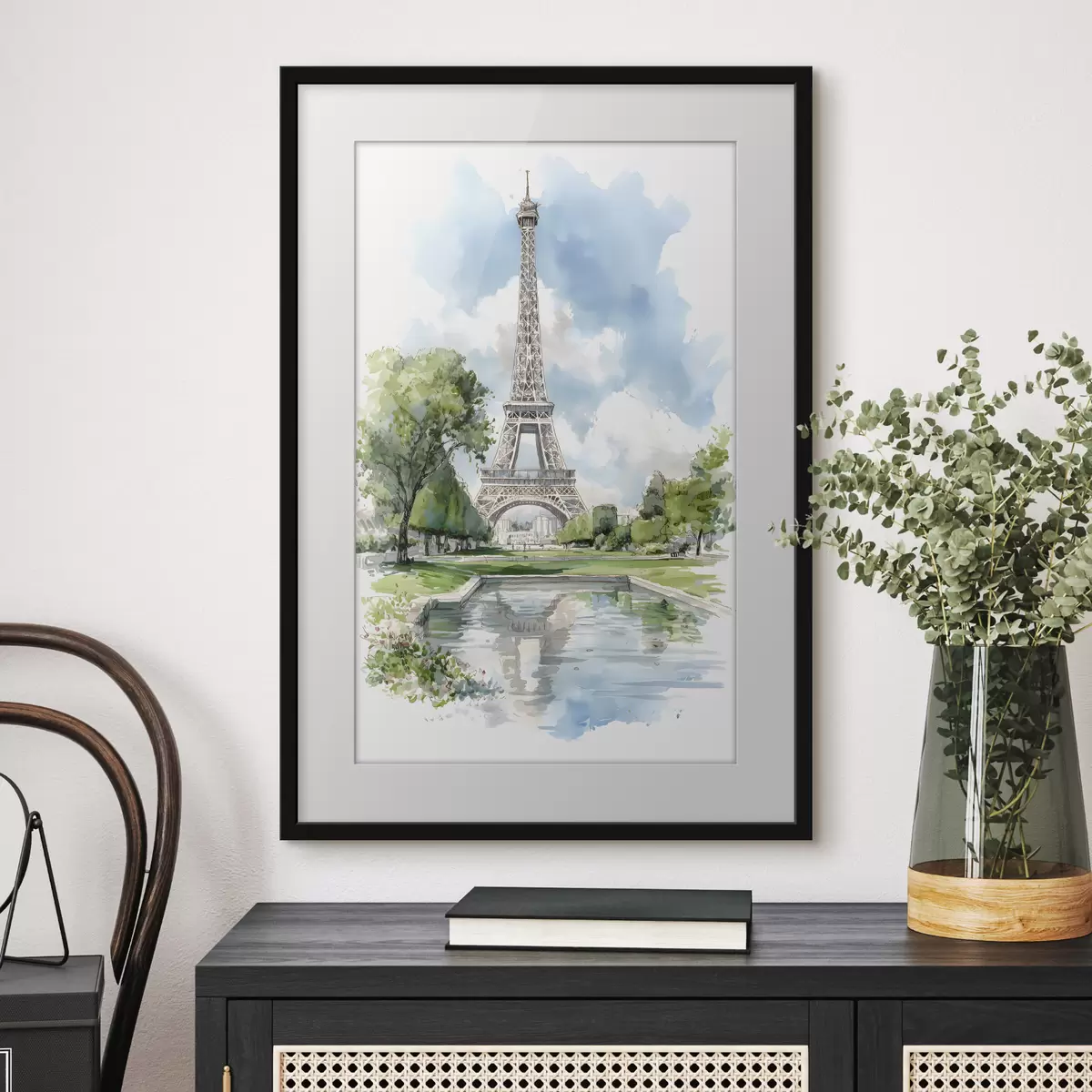 Poster Turnul Eiffel în stil acuarelă f49424