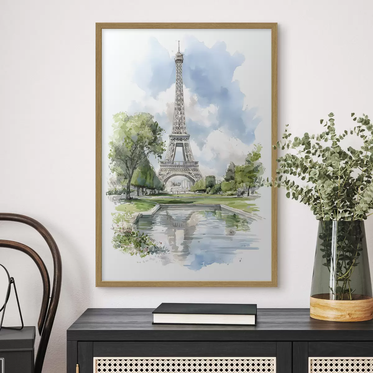 Poster Turnul Eiffel în stil acuarelă f49424