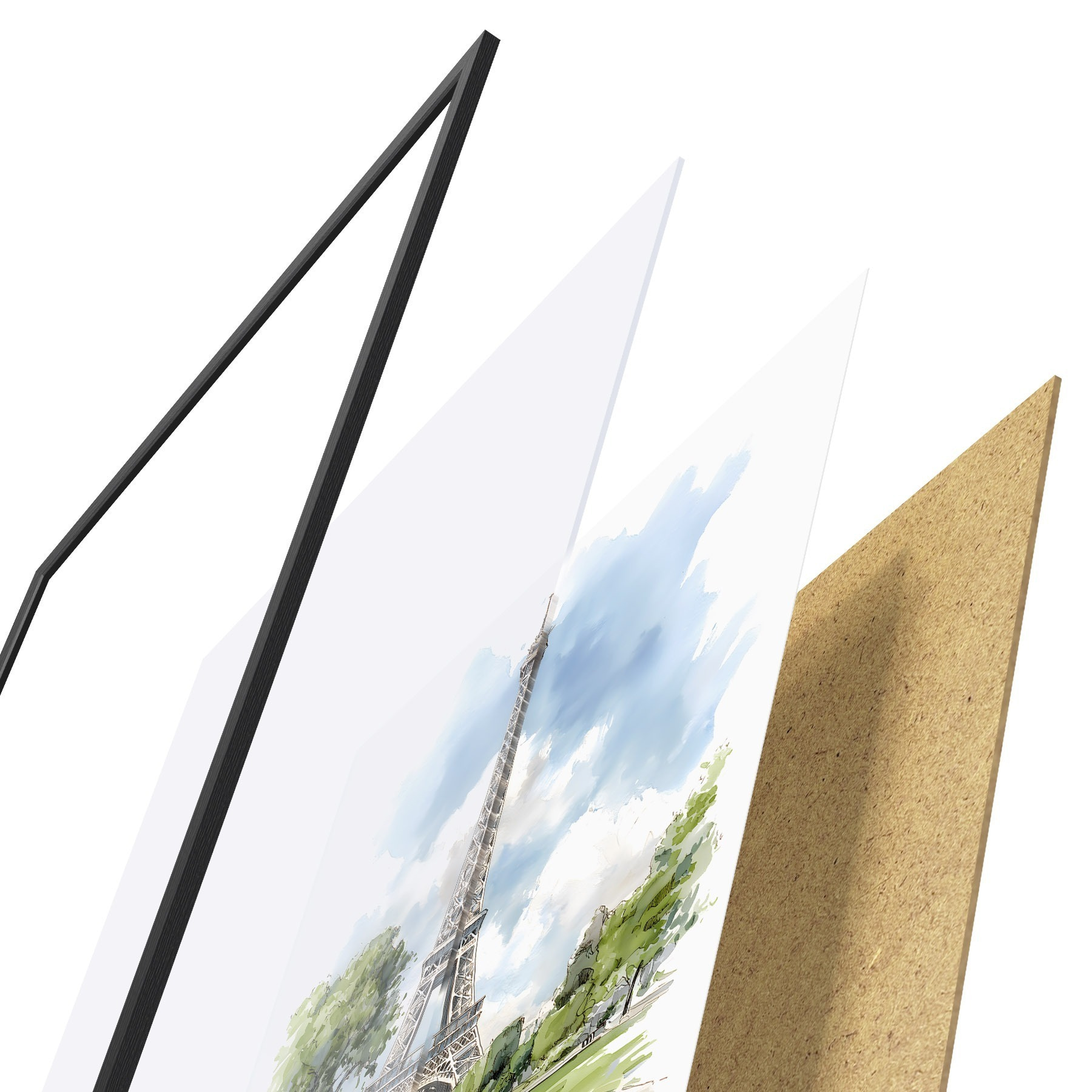Poster Turnul Eiffel în stil acuarelă f49424