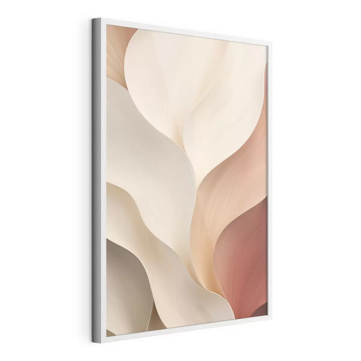 Poster Forme abstracte cu linii fluide și armonioase, în nuanțe de crem și bej f49489