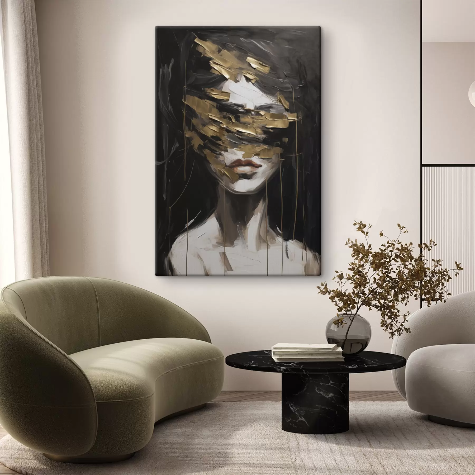 Tablouri Portret feminin abstract, imitație de pictură s49506