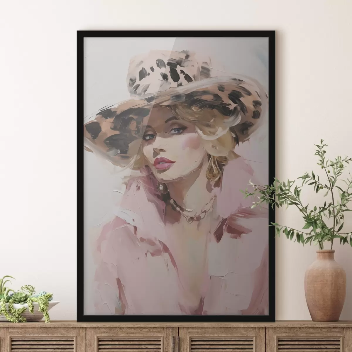 Poster Femeie cu pălărie – reproducere după un tablou f49508