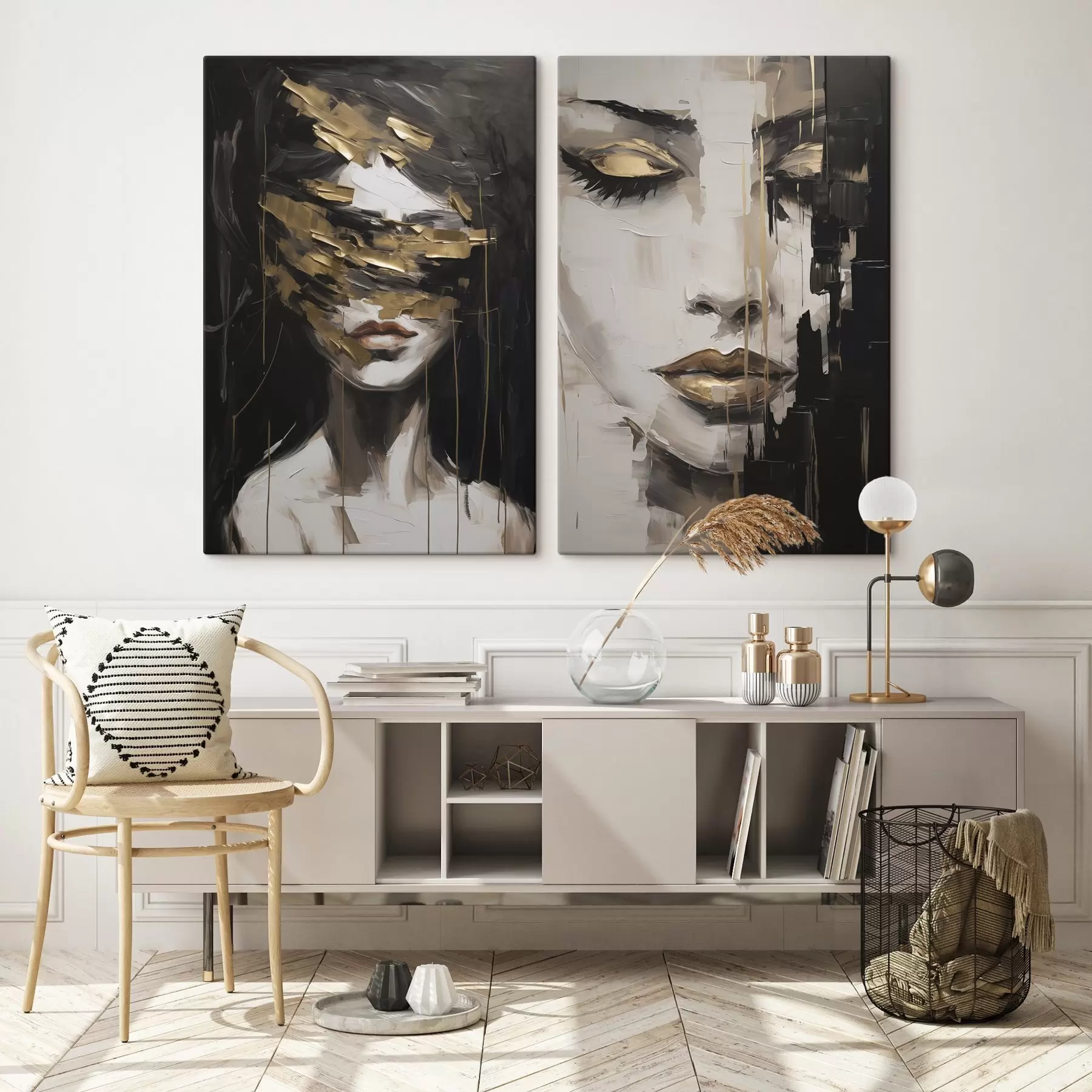Tablouri Portret feminin abstract, imitație de pictură m30594