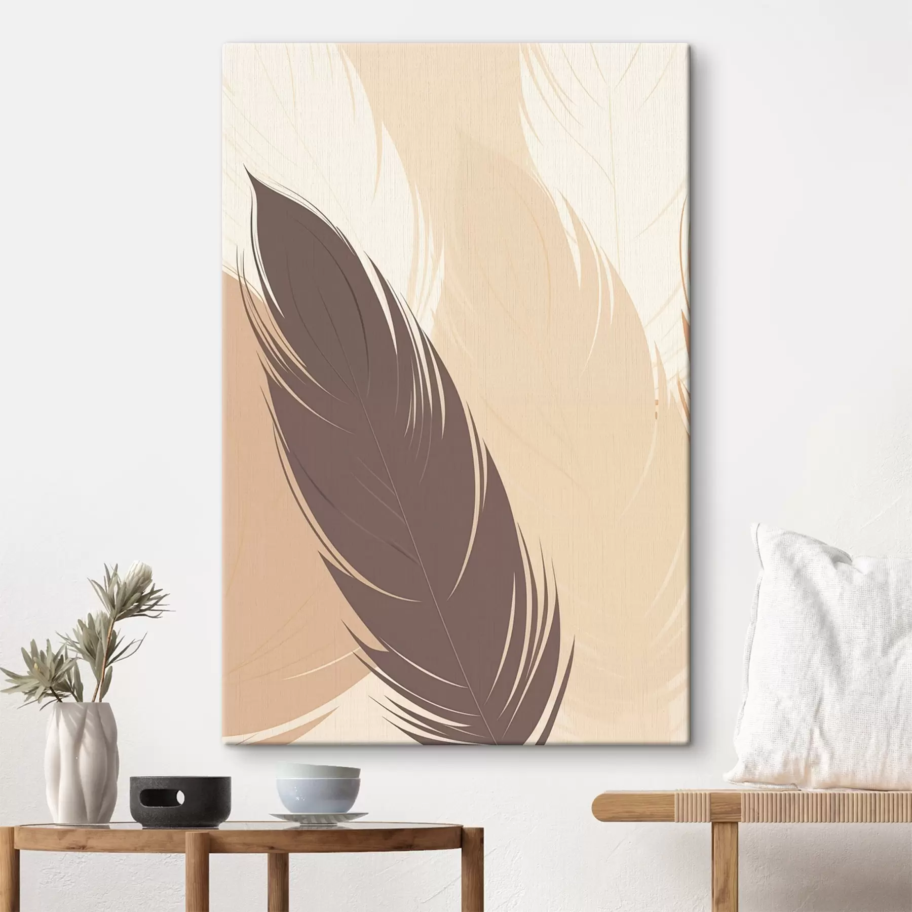 Tablouri Minimalism abstract cu pene s49382