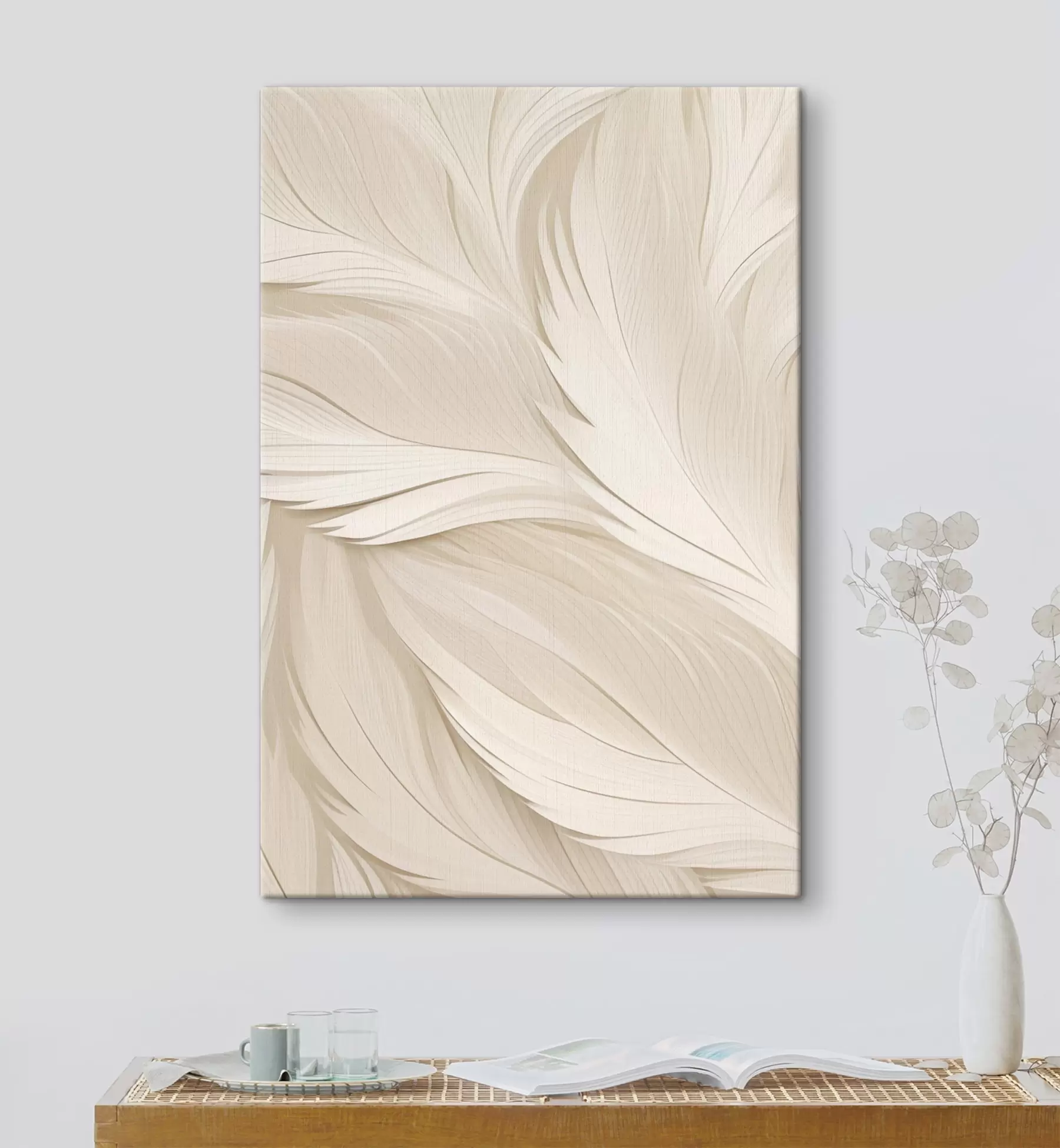 Tablouri Abstracție volumetrică – Linii bej s49383