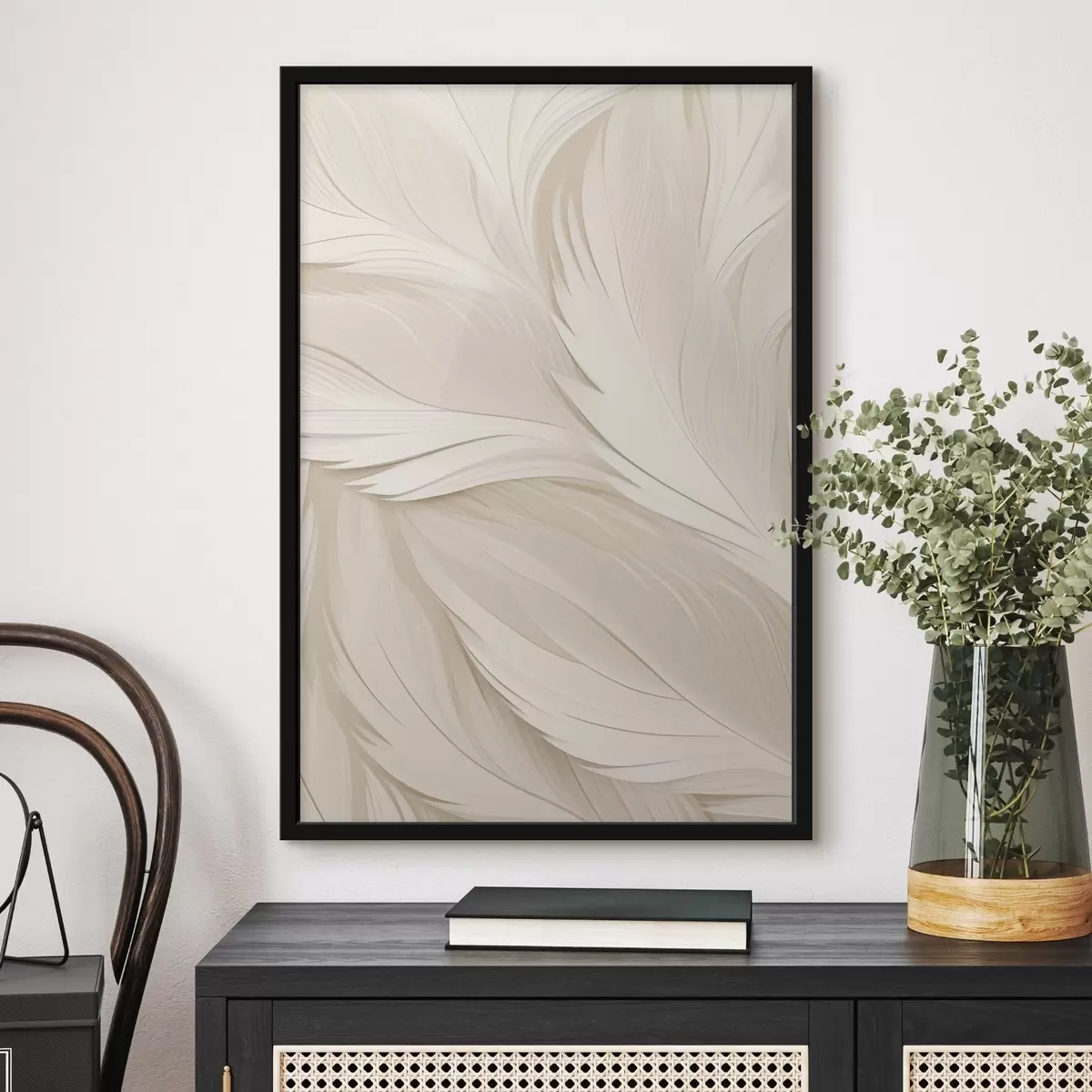 Poster Abstracție volumetrică – Linii bej f49383