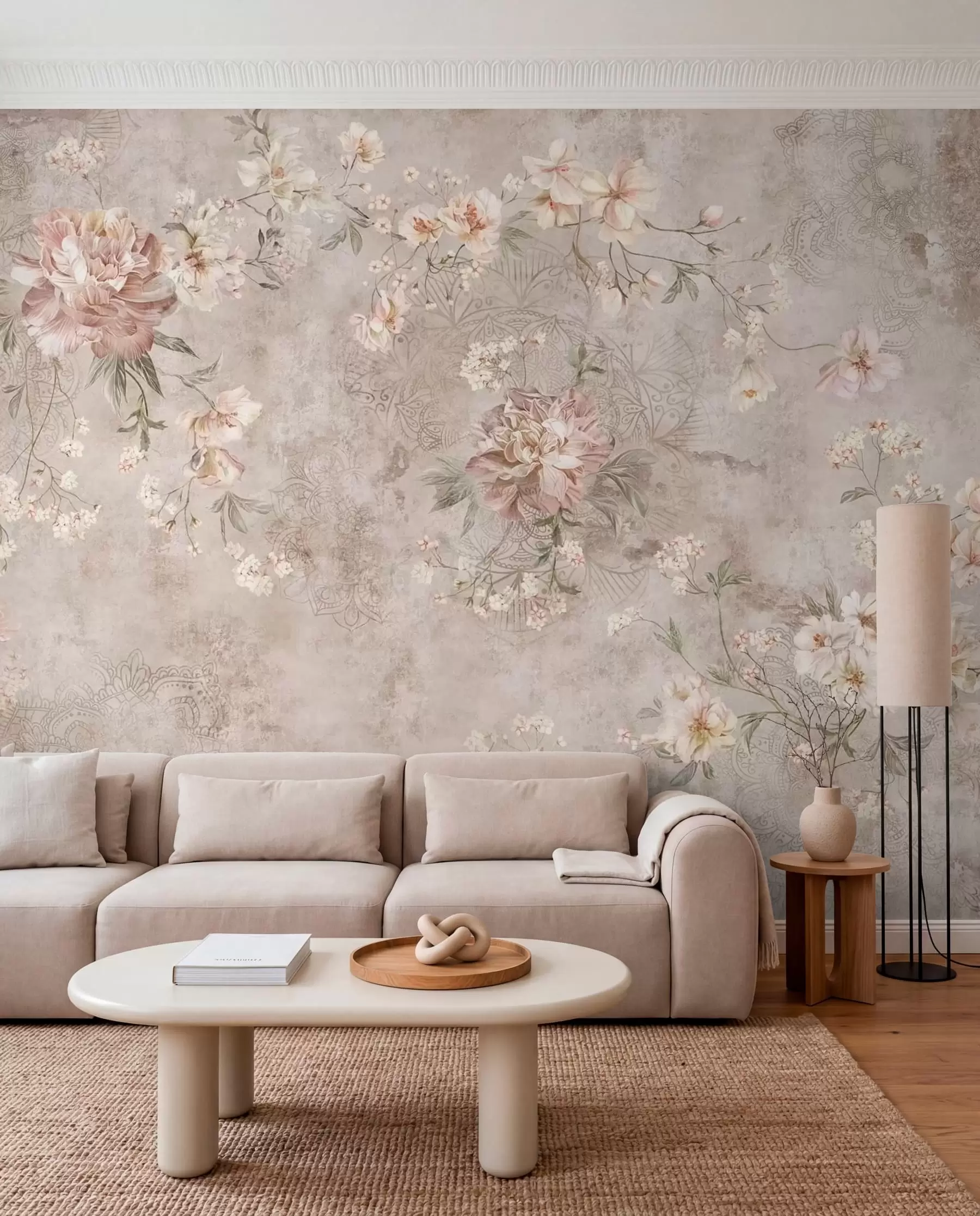 fototapet Tapiserie florală estompată w05698