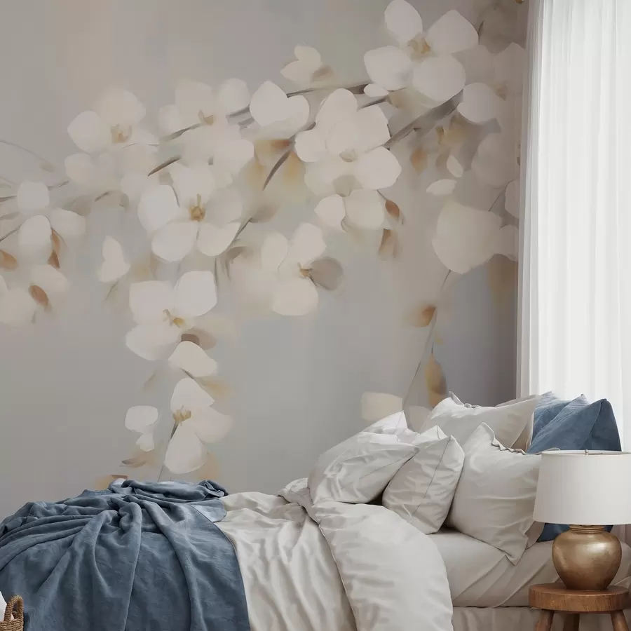 fototapet Ramură abstractă cu flori, imitație de pictură w05665