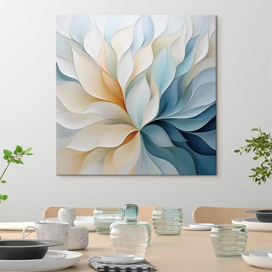 Tablouri Petale abstracte, pictură în stil imitație, ilustrație plană s49746