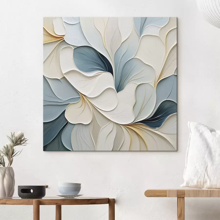Tablouri Petale abstracte, pictură în stil imitație, ilustrație plană s49747