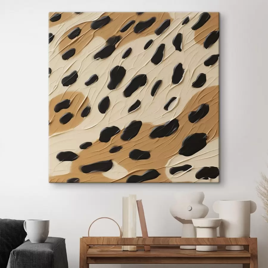 Tablouri Pete negre pe un fundal abstract, imitație de pictură s49750