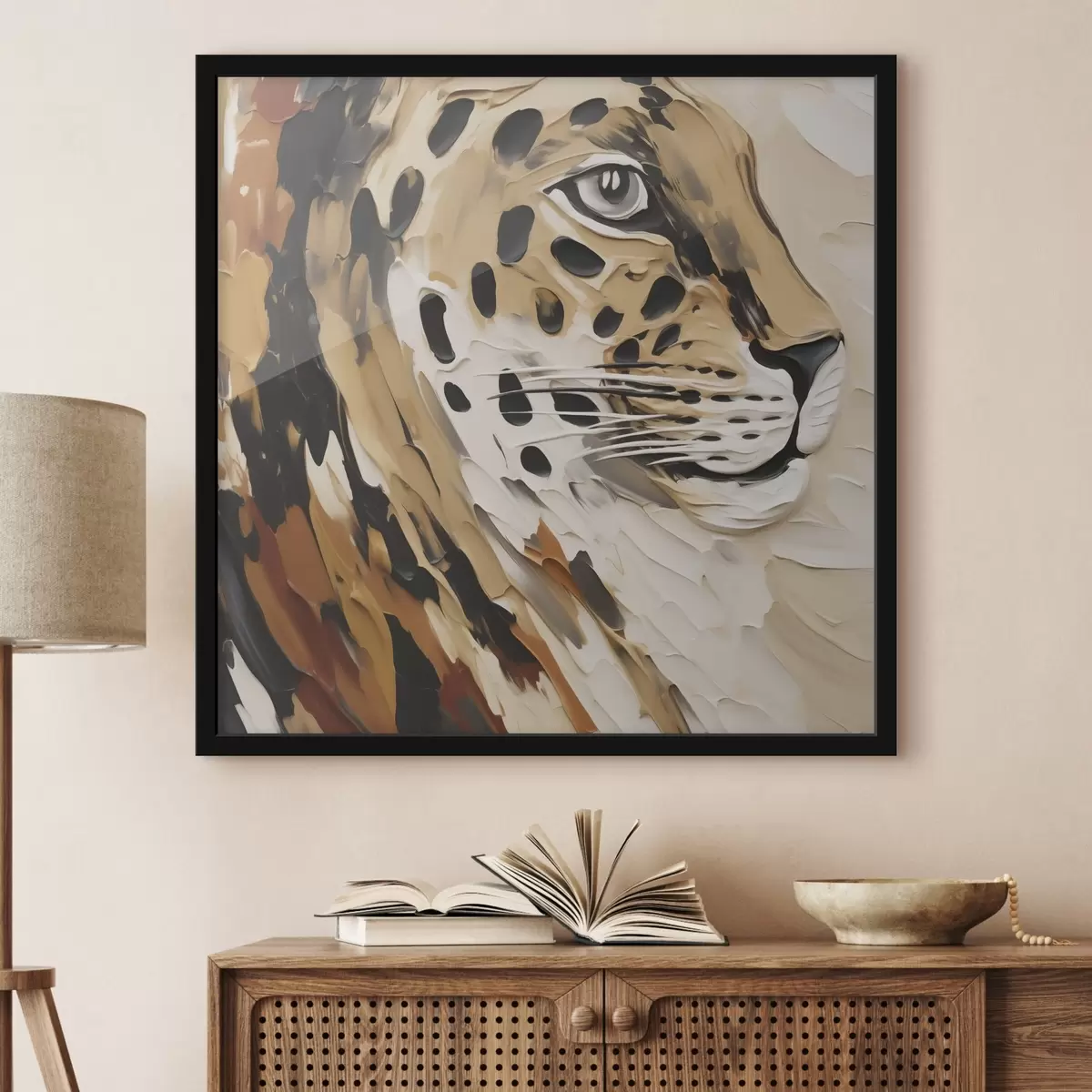 Poster Leopard abstract, imitație de pictură f49751