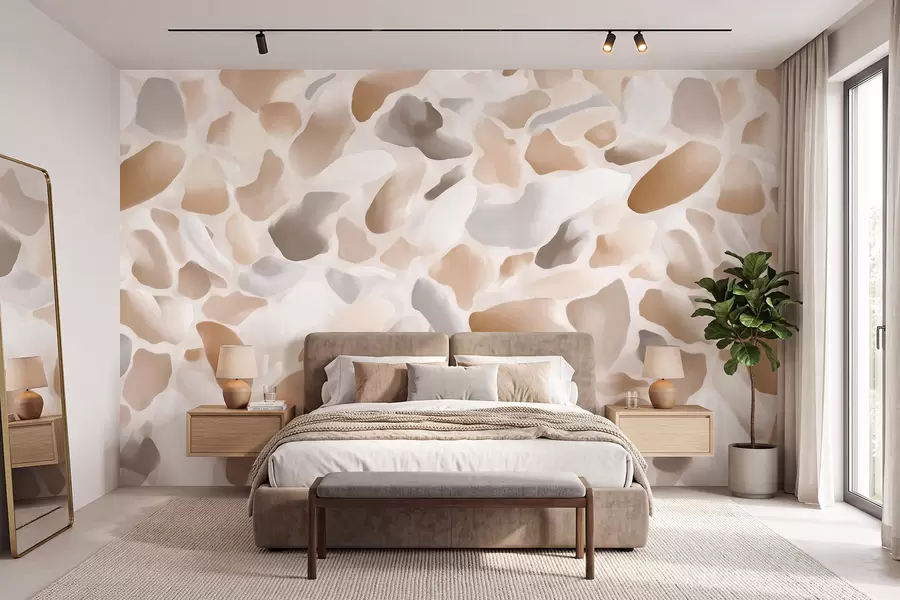 fototapet Textură abstractă de terrazzo natural, în nuanțe deschise w09933