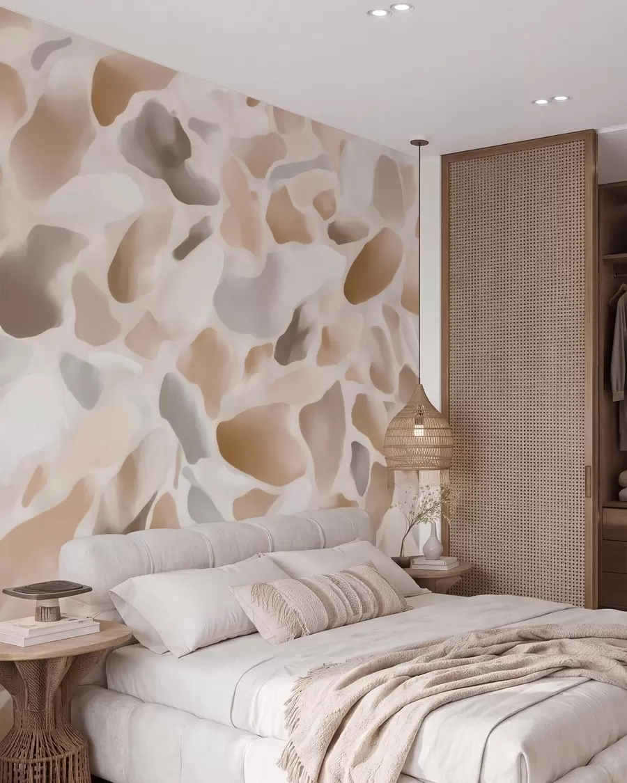 fototapet Textură abstractă de terrazzo natural, în nuanțe deschise w09933
