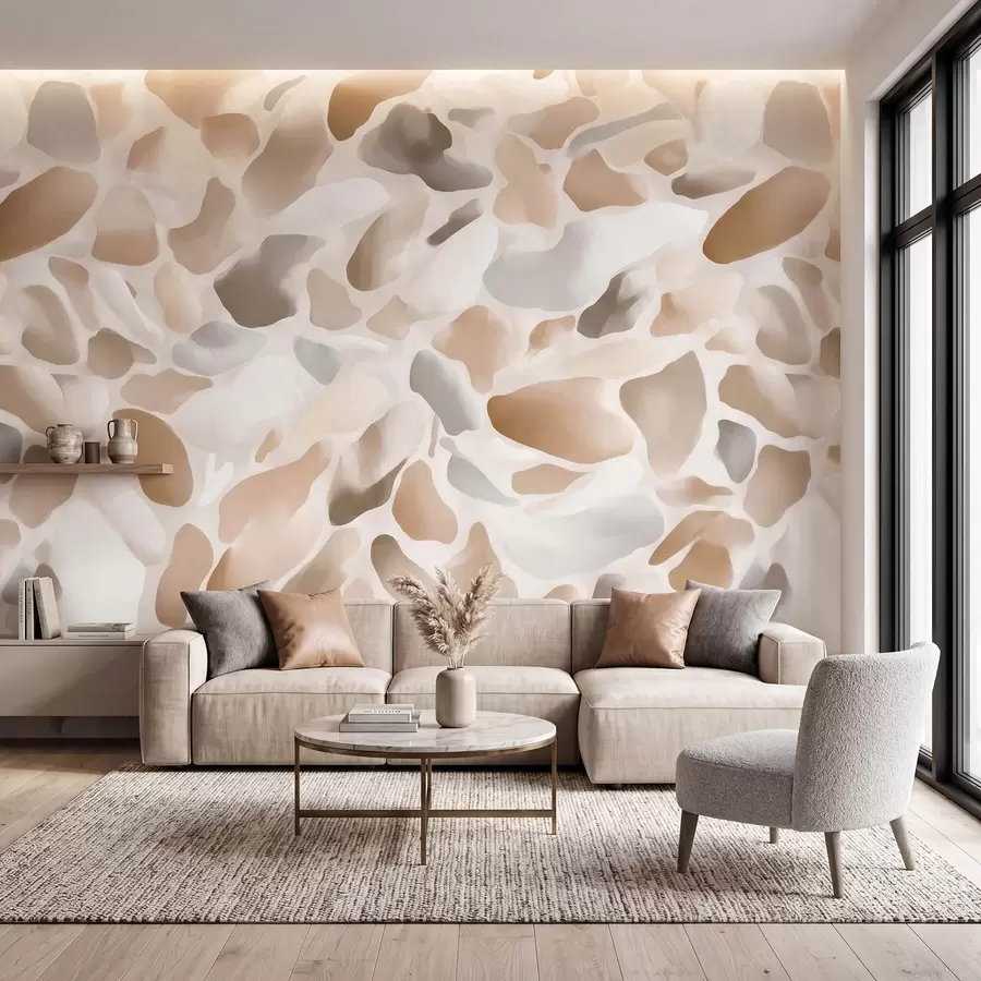 fototapet Textură abstractă de terrazzo natural, în nuanțe deschise w09933