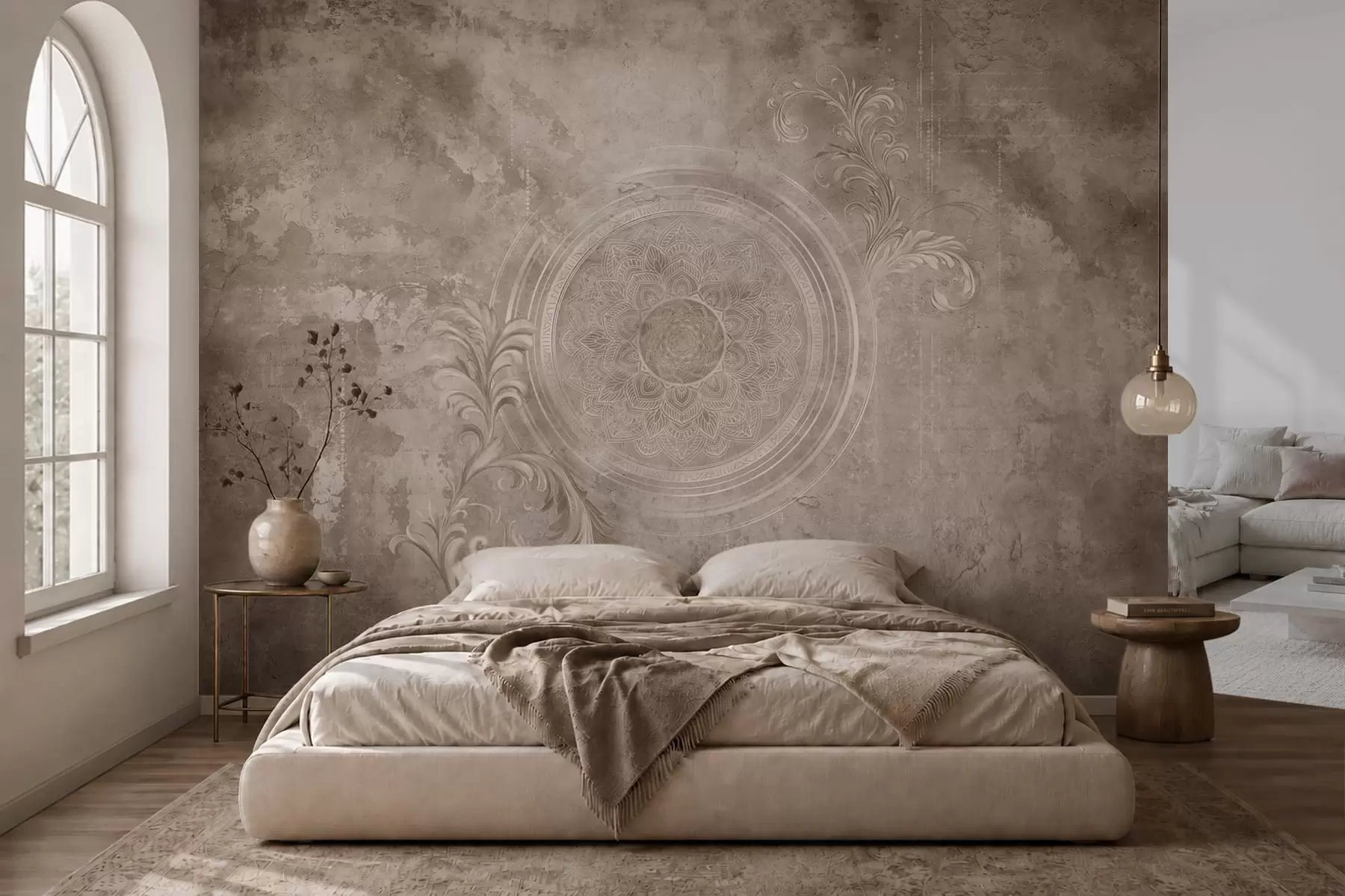 fototapet Motiv circular decorativ pe un fundal texturat w05727