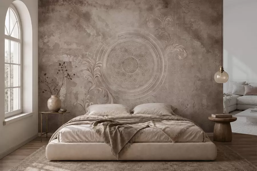 fototapet Motiv circular decorativ pe un fundal texturat w05727