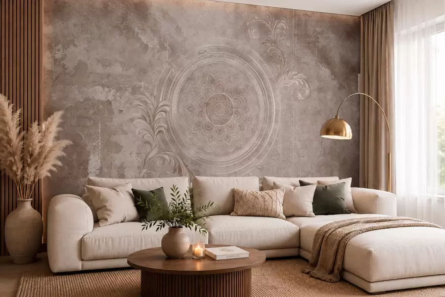 fototapet Motiv circular decorativ pe un fundal texturat w05727