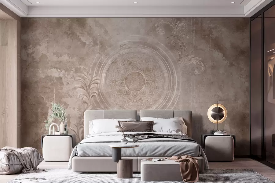 fototapet Motiv circular decorativ pe un fundal texturat w05727