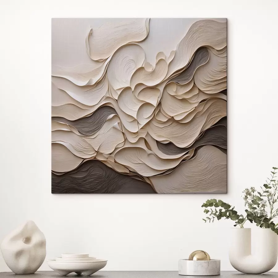 Tablouri Valuri abstracte stratificate cu forme texturate s49360