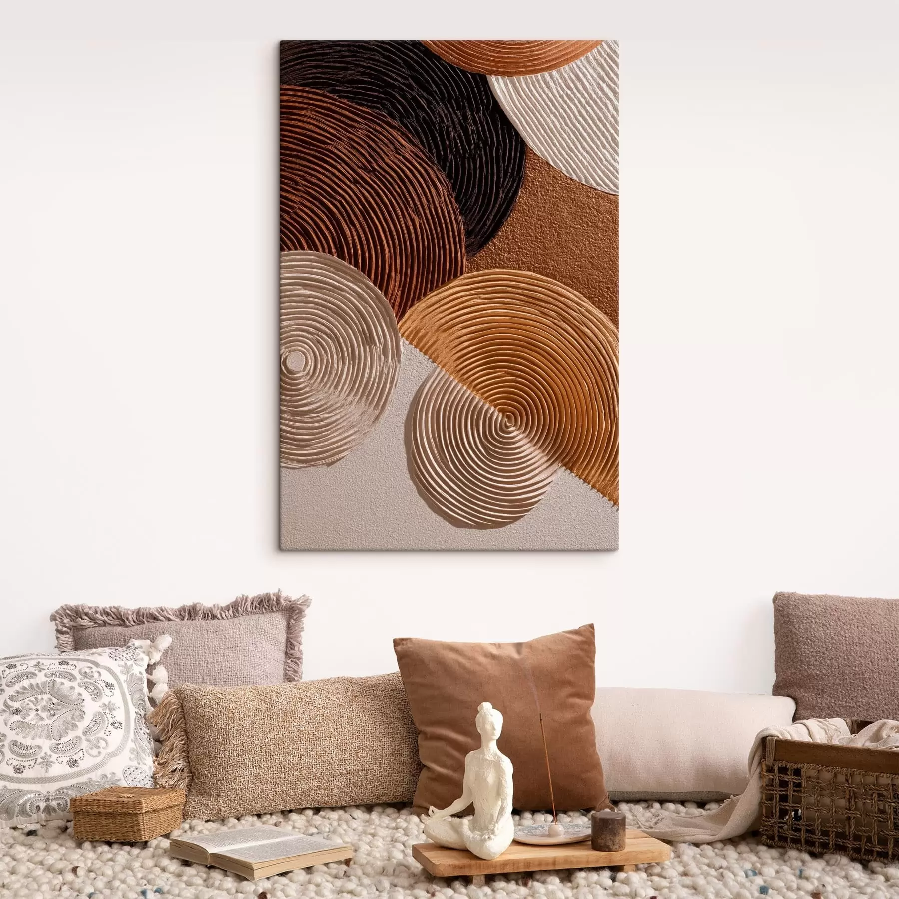Tablouri Relief geometric cu cercuri concentrice s49684