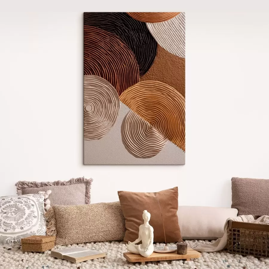 Tablouri Relief geometric cu cercuri concentrice s49684