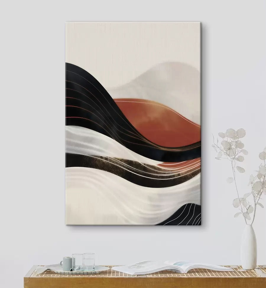 Tablouri Valuri abstracte din teracotă s49740