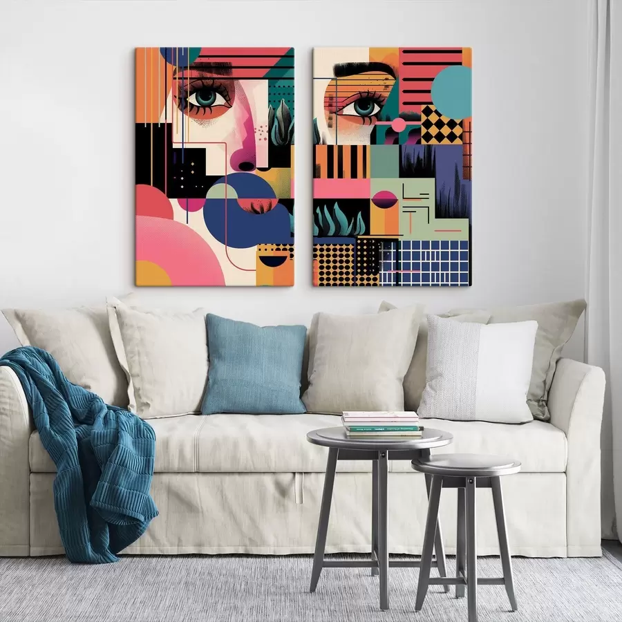 Tablouri Abstracție geometrică în stilul pop art m30663