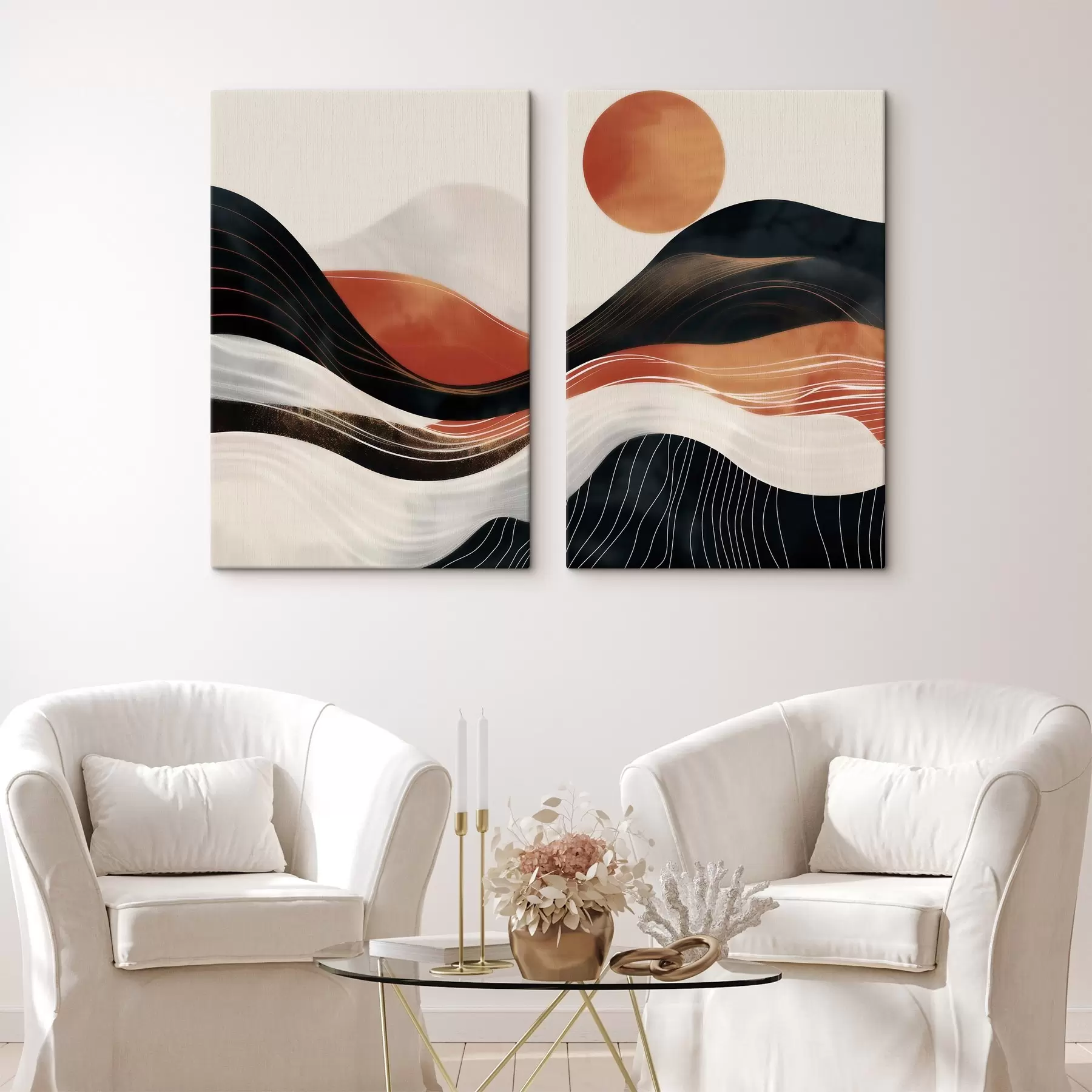 Tablouri Peisaj abstract din teracotă m30664